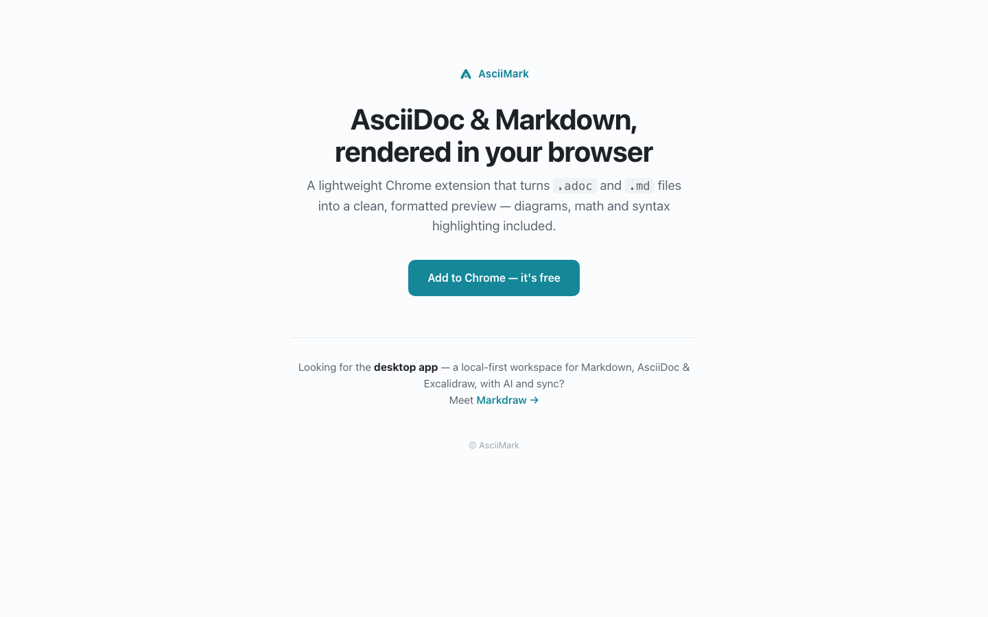 AsciiMark landing